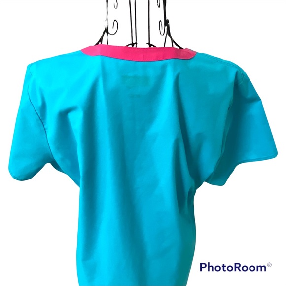 Wonder FLEX V-Neck Short Sleeve Scrub Top Size M - Picture 4 of 8